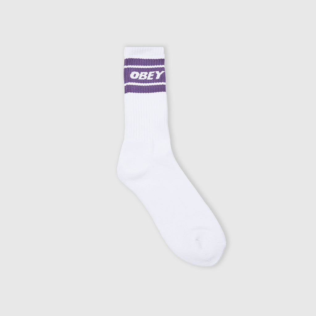 Obey Cooper II Socks - White / Purple Nitro
