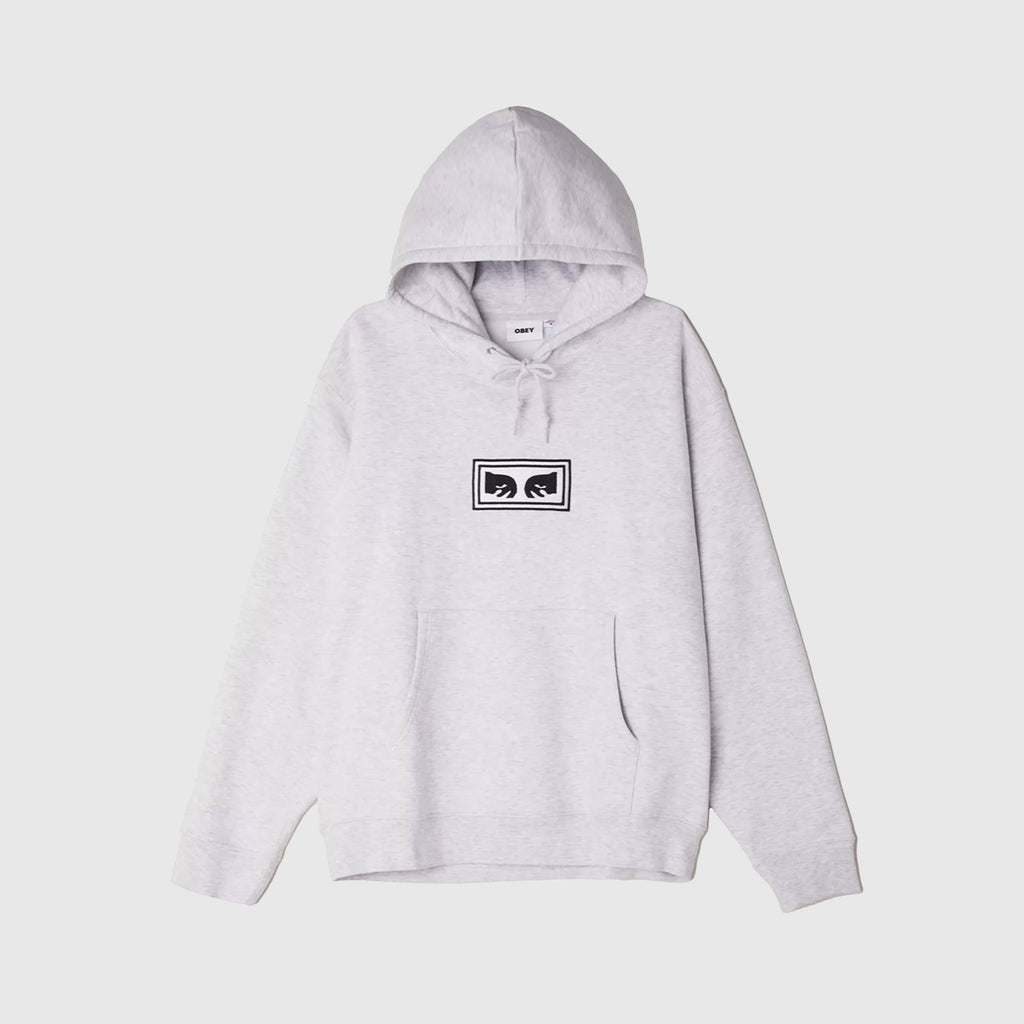 Obey Eyes Logo Hood - Ash Front With Embroidered Graphic 
