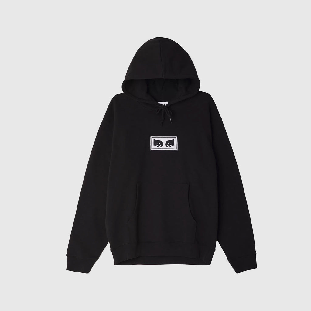 Obey Eyes Logo Hood - Black Front With Embroidered Graphic