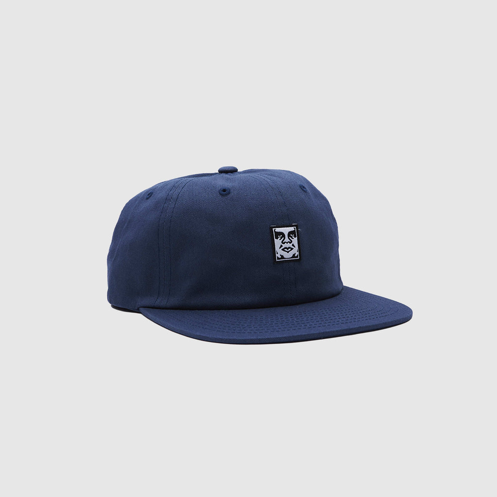 Obey Icon Face 6 Panel Strapback - Dull Blue Front