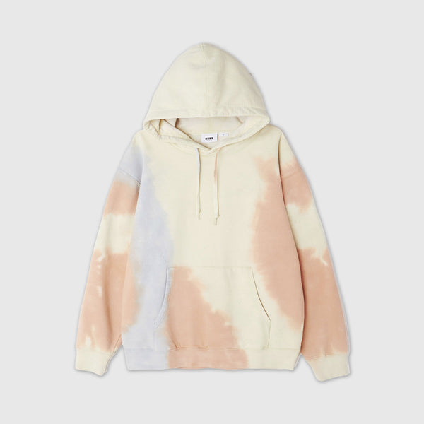 Obey Sustainable Tie Dye Fleece Hood - Pheasant / Multi Front 