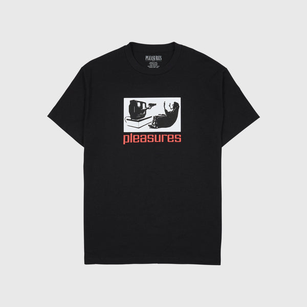 Pleasures TV Tee - Black - Front