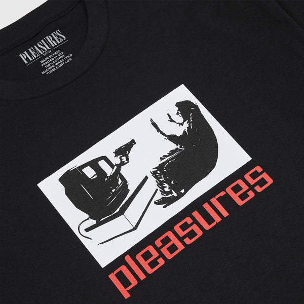 Pleasures TV Tee - Black - Close Up