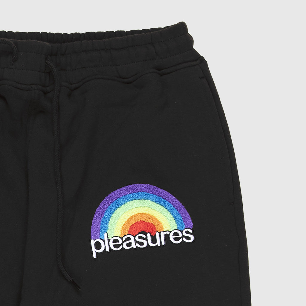 Pleasures Good Time Sweatpants - Black Graphic Close Up