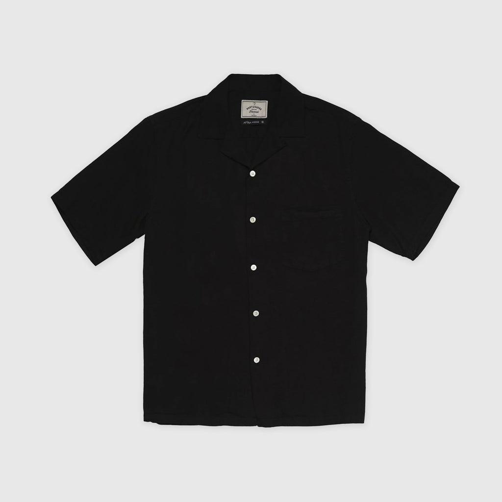 Portuguese Flannel SS Dogtown Shirt - Black Front