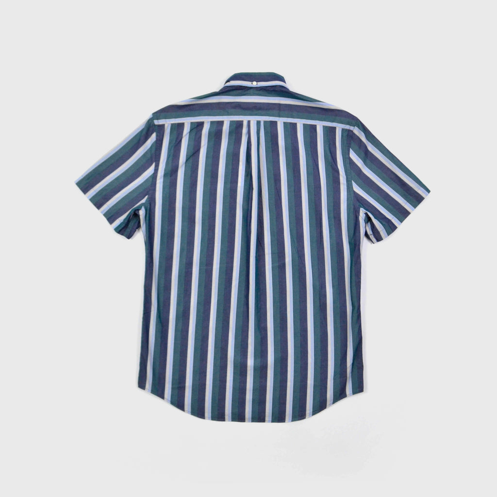 Portuguese Flannel Marseille Blue Green Shirt Back