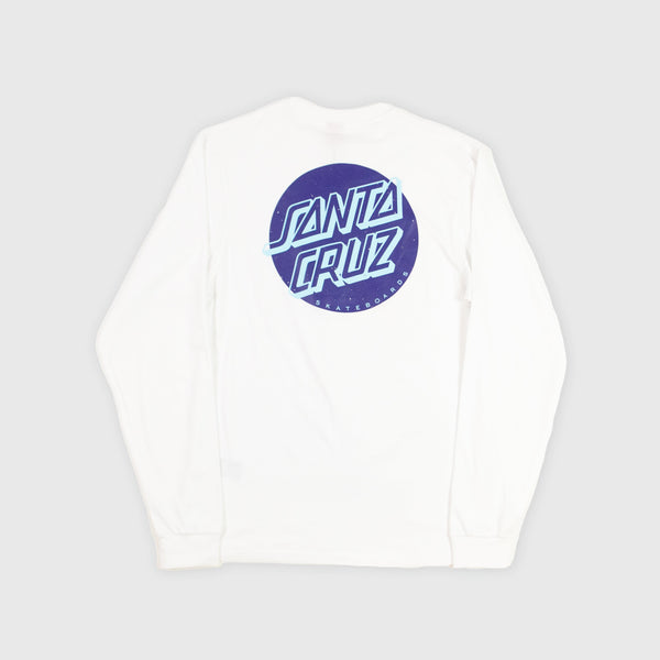 Santa Cruz LS Shadowless Dot Tee - White Back 