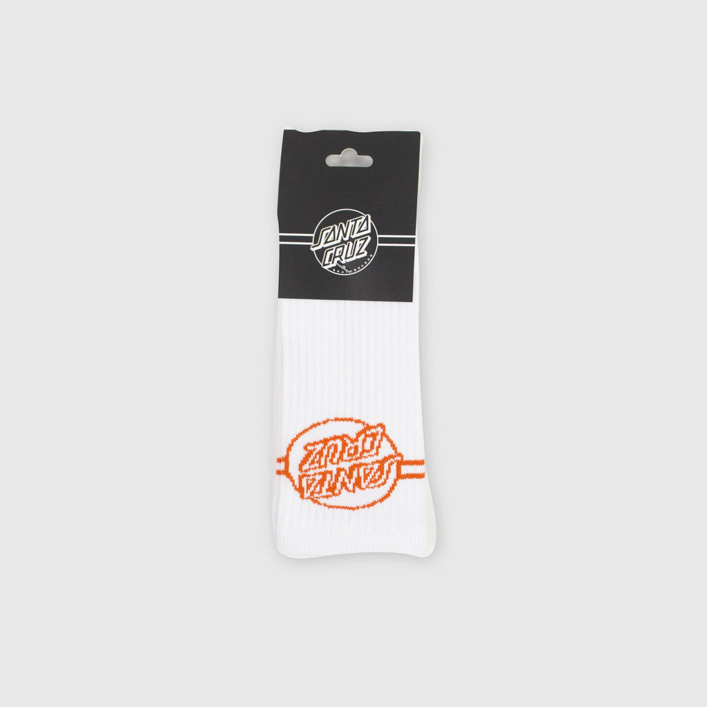 Santa Cruz Opus Dot Stripe Sock - White / Orange