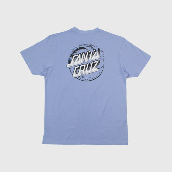 Santa Cruz Stipple Wave Dot Tee - Iris Blue - Back