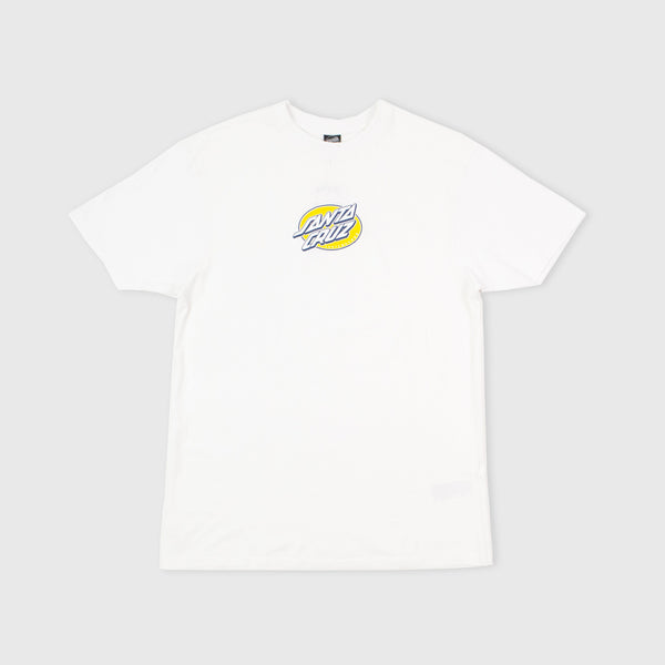 Santa Cruz Lined Oval Dot Tee - White - Front